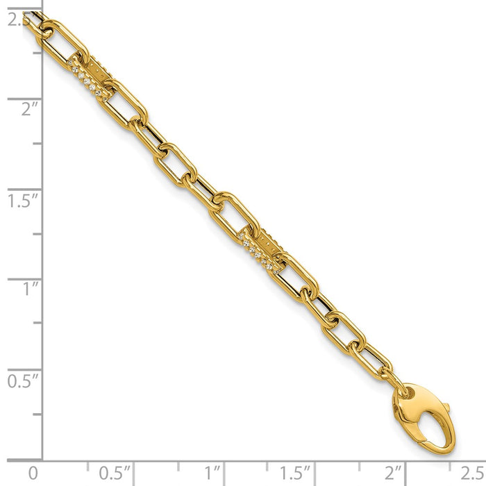 Order Stylish 14K Gold Polished CZ Paperclip Link Bracelet - Luxury Design-5
