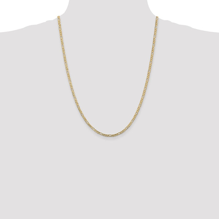 Shop Stylish 14K Gold 24-Inch Figaro Chain - 3mm, Luxury Lobster Clasp-4