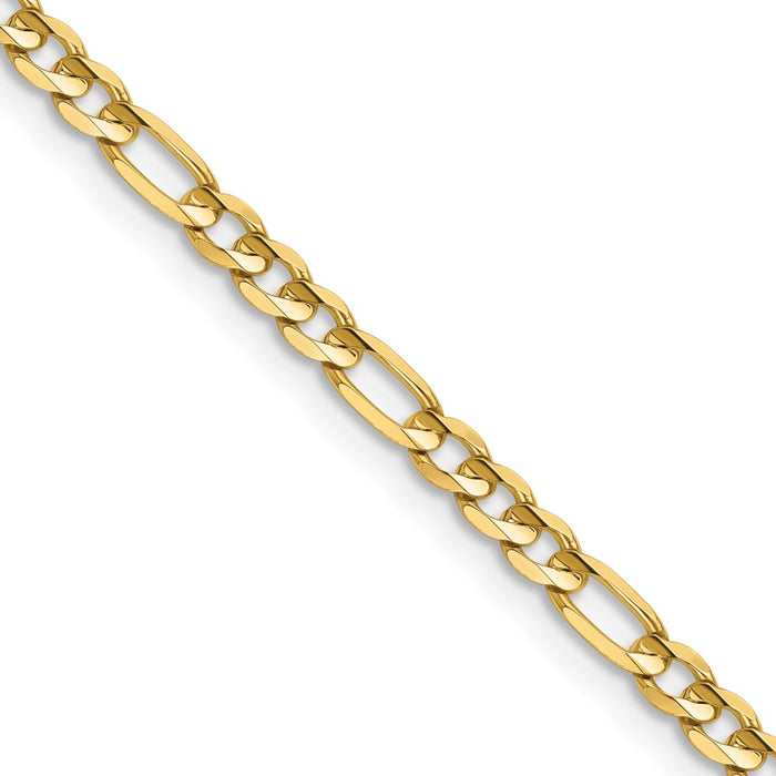 Shop 14K Gold 18-Inch 3mm Concave Figaro Chain - Stylish & Durable Design-1