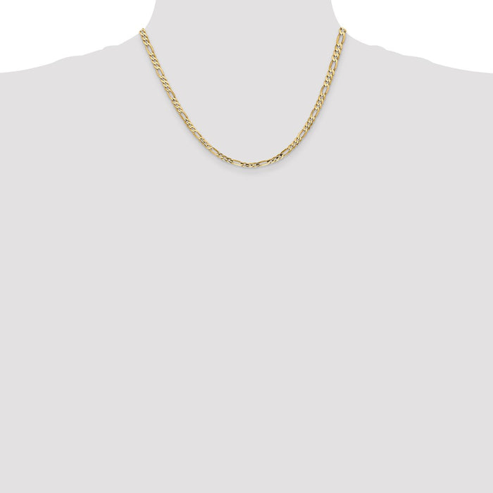 Shop Exclusive 14K Gold 18-Inch 4mm Concave Open Figaro Chain - Stylish & Affordable!-4