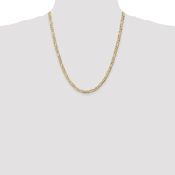 High-Quality 14K Gold 22-Inch 4.5mm Figaro Chain - Stylish Lobster Clasp-4