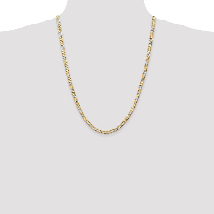 Buy Stylish 14K Gold 24-Inch Concave Open Figaro Chain - 4.5mm Luxury Design-4