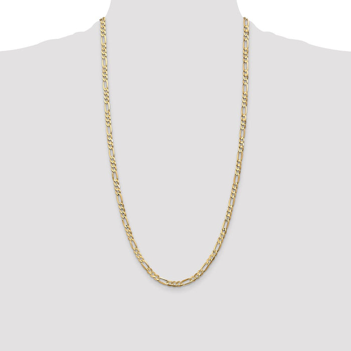 Buy Luxury 14K Gold 28-Inch 4.5mm Concave Figaro Chain - Stylish Design-4