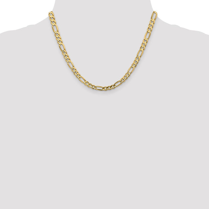Buy Stylish 14K Gold 18-Inch 5.5mm Figaro Chain - Luxury Lobster Clasp!-4