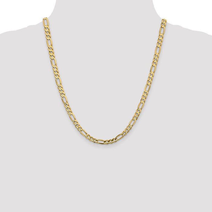 Exclusive 14K Gold 22-Inch 5.5mm Figaro Chain - Stylish Lobster Clasp-4