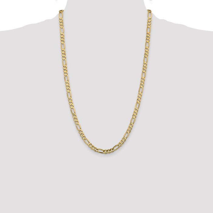 High-Quality 14K Gold 26-Inch 5.5mm Concave Open Figaro Chain - Stylish Value!-4