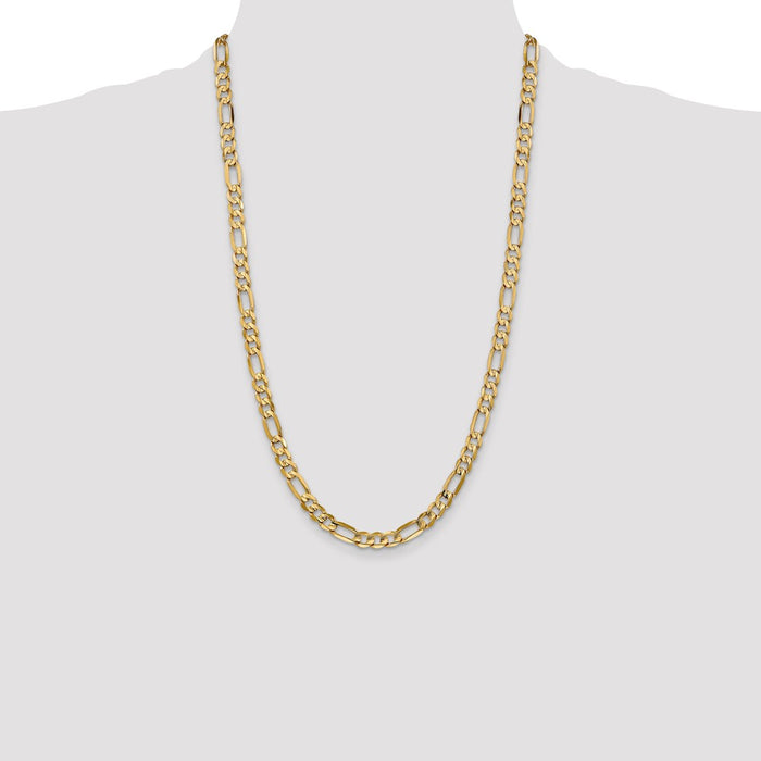 Buy Exclusive 14K Gold 26-Inch 6mm Concave Open Figaro Chain - Stylish Value-4