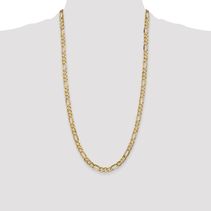 Shop Stylish 14K Gold 28-Inch 6mm Concave Figaro Chain - Luxury Value!-4