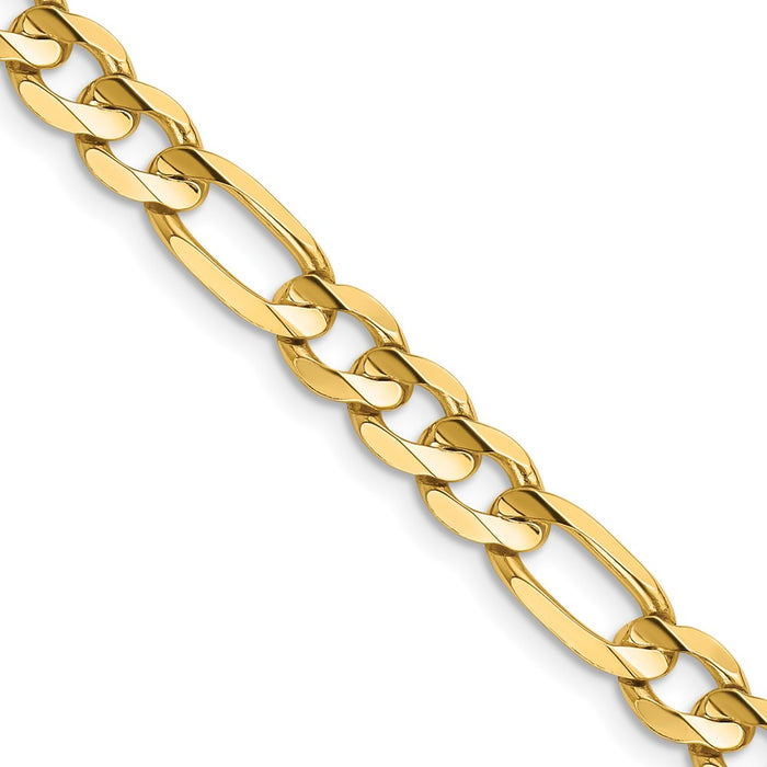 Buy Exclusive 14K Gold 26-Inch 6mm Concave Open Figaro Chain - Stylish Value-1