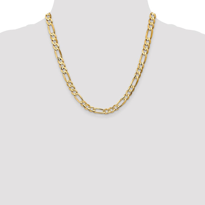 Shop Stylish 14K Gold 20-Inch Figaro Chain - 6.75mm Luxury Design-4
