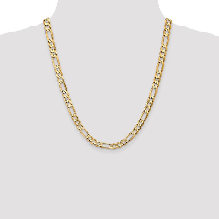 Shop Stylish 14K Gold 22-Inch Figaro Chain - 6.75mm, Affordable Luxury-4