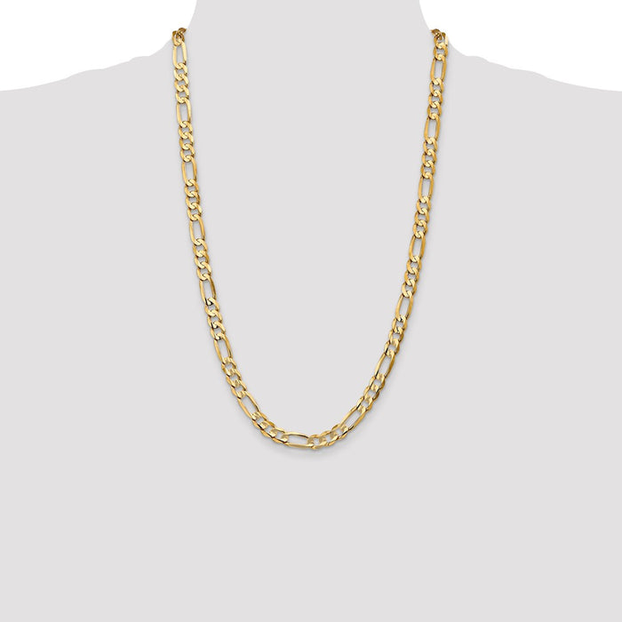 Buy 14K Gold 26-Inch 6.75mm Figaro Chain - Stylish & Affordable Luxury Jewelry-4