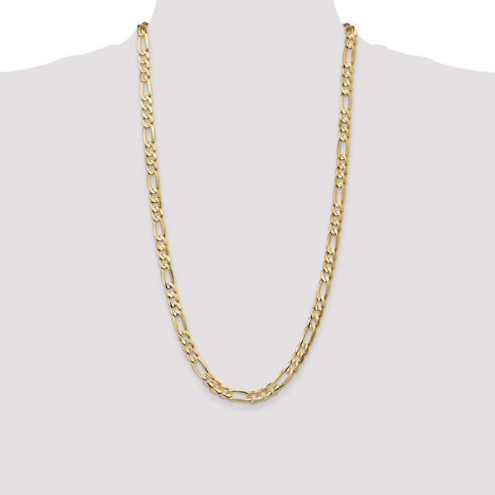 Shop Stylish 14K Gold 28-Inch Concave Open Figaro Chain - 6.75mm Luxury-4