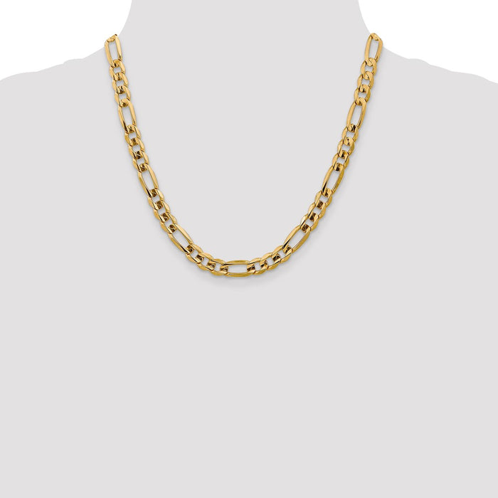 Shop Stylish 14K Gold 20-Inch Concave Open Figaro Chain - 7.5mm Luxury-4