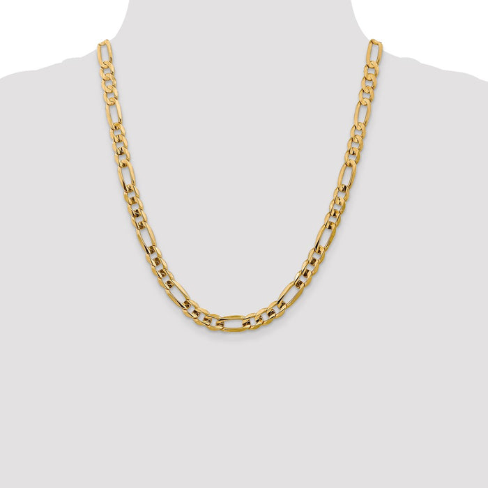 Buy Exclusive 14K Gold 22-Inch 7.5mm Figaro Chain | Stylish Lobster Clasp-4