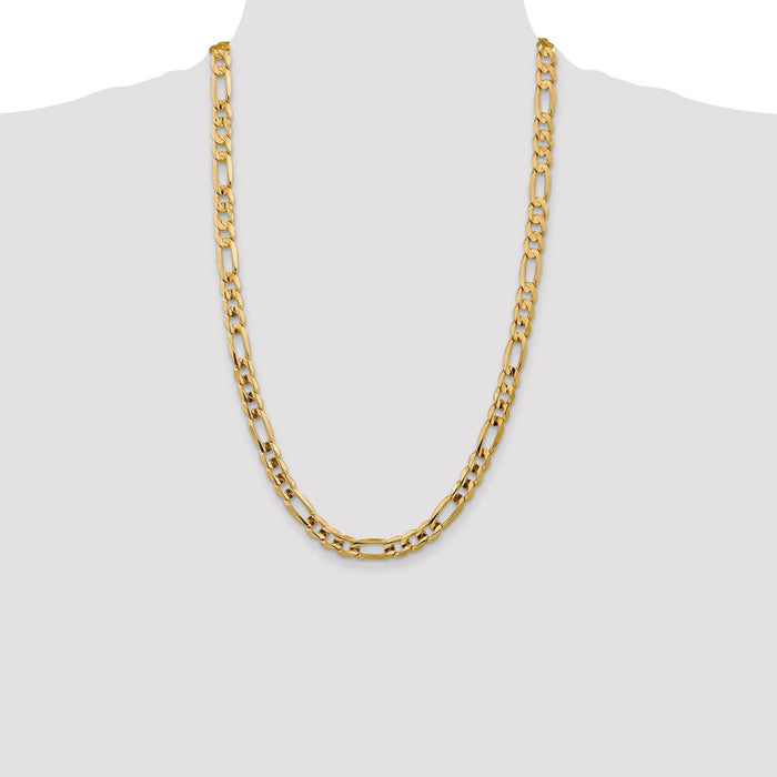 Shop Stylish 14K Gold 26-Inch 7.5mm Concave Open Figaro Chain, Luxury Value-4