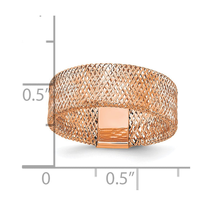 Buy Exclusive Polished & Textured Stretch Ring - 14K Rose Gold Plated Luxury-5