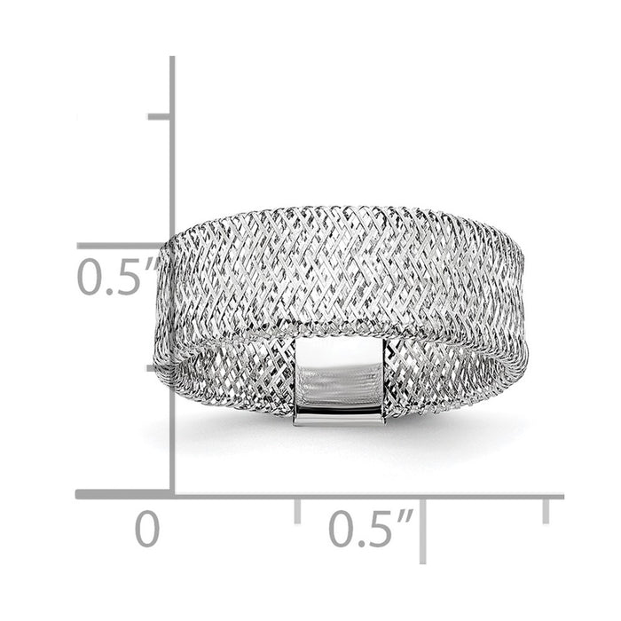 Buy Stylish 14K White Gold Stretch Ring with Rhodium Plating - Luxury Design-5