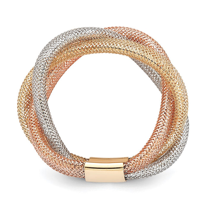 Shop Stylish 14K White & Rose Adjustable Ring - Luxury Flex Design, Affordable!-2