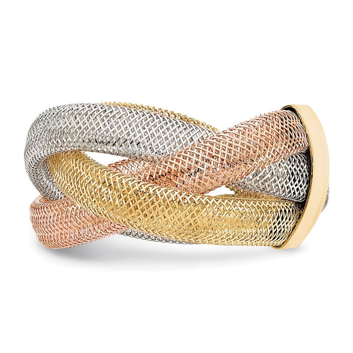 Shop Stylish 14K White & Rose Adjustable Ring - Luxury Flex Design, Affordable!-3