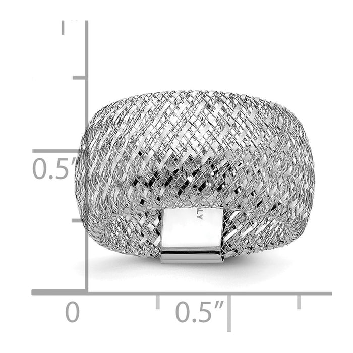 Shop Stylish 14K Gold Stretch Ring with White Rhodium Plating - Luxury Value-5