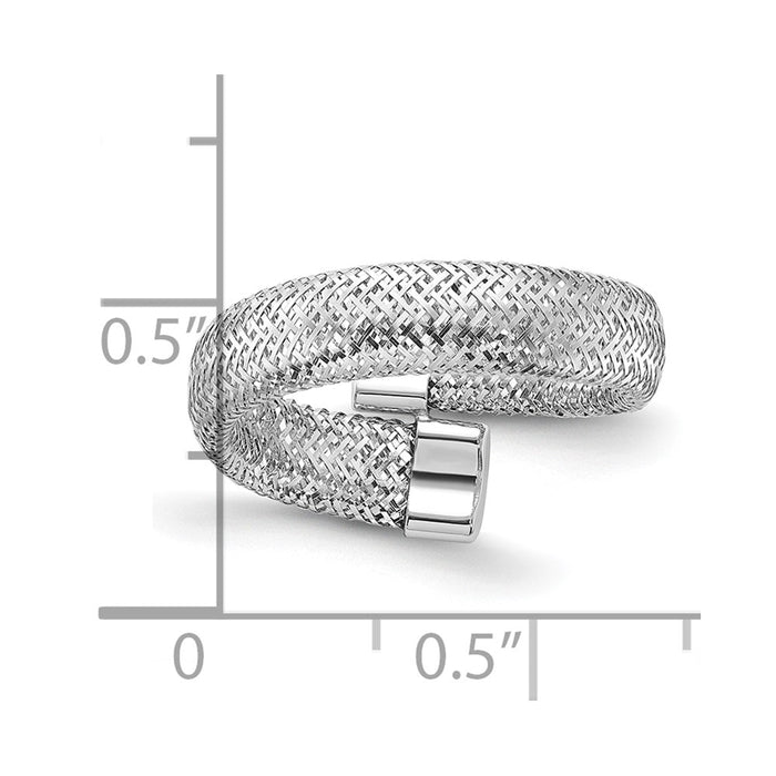 Shop Exclusive 14K Gold & Rhodium Mesh Bypass Stretch Ring - Stylish Design!-5