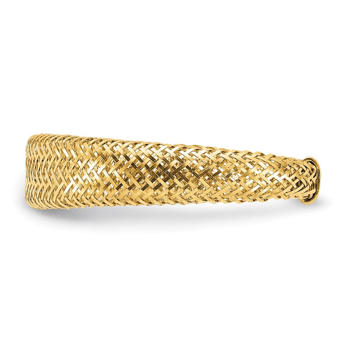 Buy Exclusive 14K Gold Mesh Tapered Stretch Band Ring - Stylish & Affordable!-3