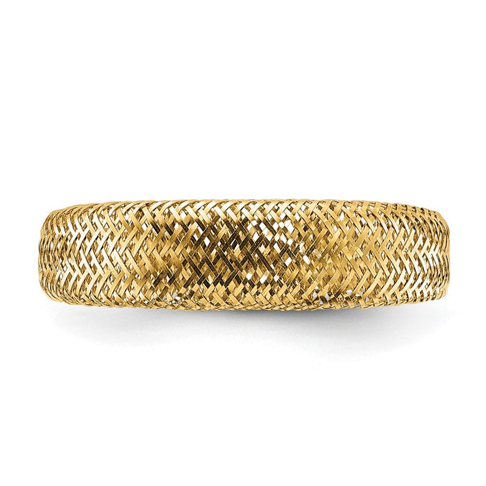 Buy Exclusive 14K Gold Mesh Tapered Stretch Band Ring - Stylish & Affordable!-4