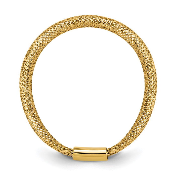 Buy Stylish 14K Gold Polished Mesh Stretch Band Ring - Affordable Luxury!-2
