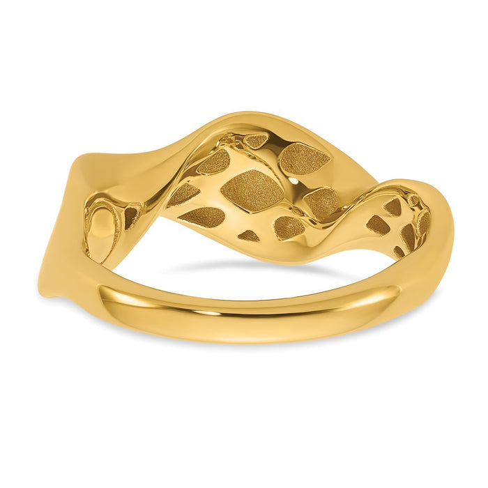 Buy Exclusive 14K Gold Polished Wave Design Ring - Stylish & Affordable Luxury-5