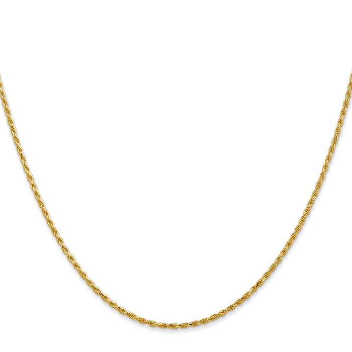 Designer 14K Gold 16-Inch 1.3mm Diamond-Cut Rope Chain - Affordable Luxury!-2