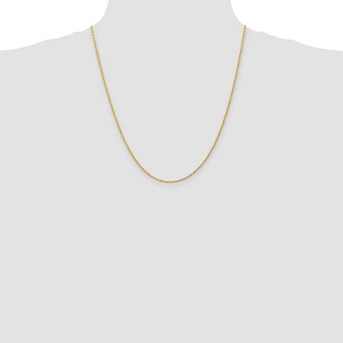 Shop 14K Gold 22-Inch 1.3mm Diamond-Cut Rope Chain - Stylish & Affordable!-4