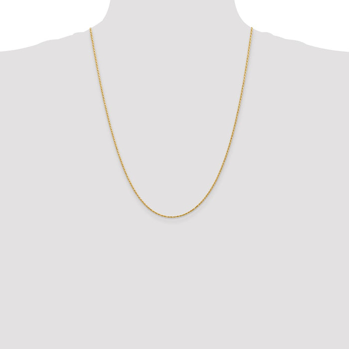 Shop 14K Gold 24-Inch 1.3mm Diamond-Cut Solid Rope Chain - Stylish Value!-4