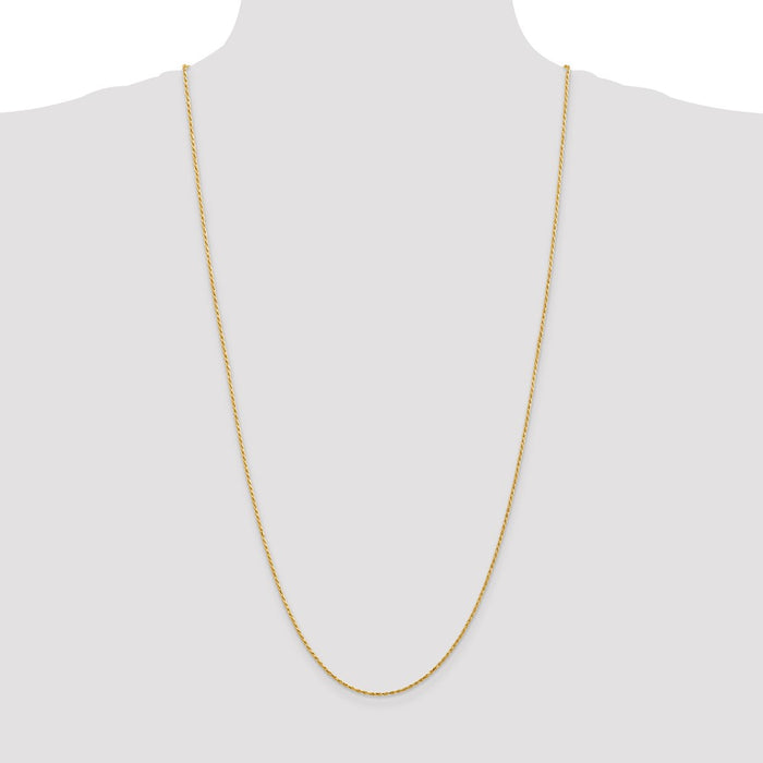 Buy 14K Gold 30-Inch Diamond-Cut Solid Rope Chain - Stylish 1.3mm Design-4