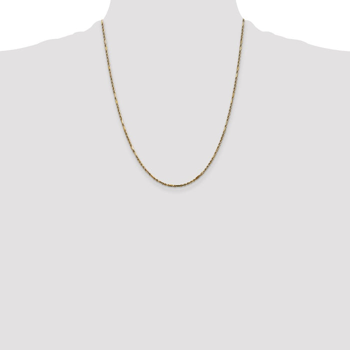 Shop 14K Gold 22-Inch Diamond-Cut Milano Rope Chain - Stylish & Affordable!-4