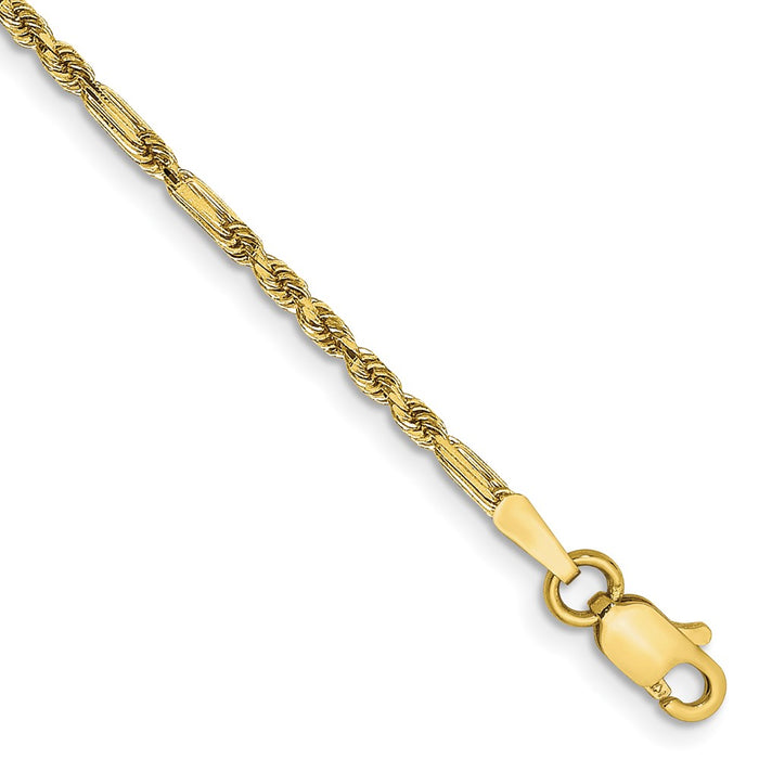 Buy Exclusive 14K Gold Diamond-Cut Milano Rope Anklet - 10-Inch, 1.8mm Style-1