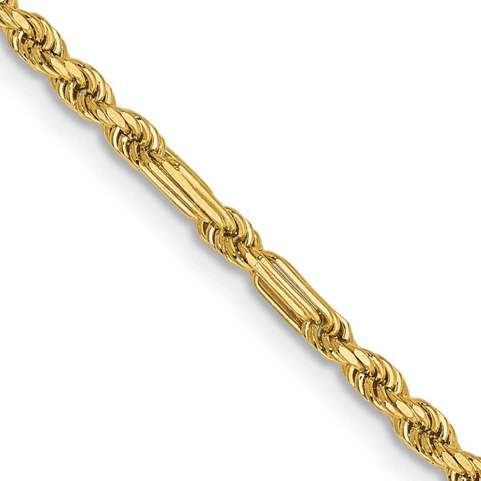 Buy Stylish 14K Gold 24-Inch 2.25mm Diamond-Cut Milano Rope Chain-1