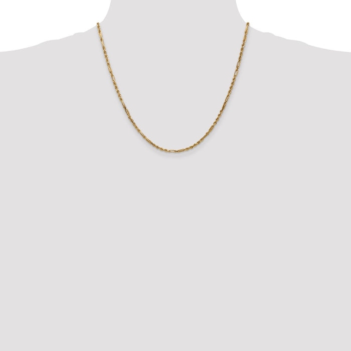 Buy Exclusive 14K Gold 20-Inch Diamond-Cut Milano Rope Chain, 2.5mm-4