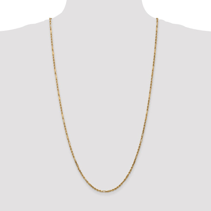 Shop Exclusive 30-Inch 14K Gold Diamond-Cut Milano Rope Chain - Stylish 2.5mm-4