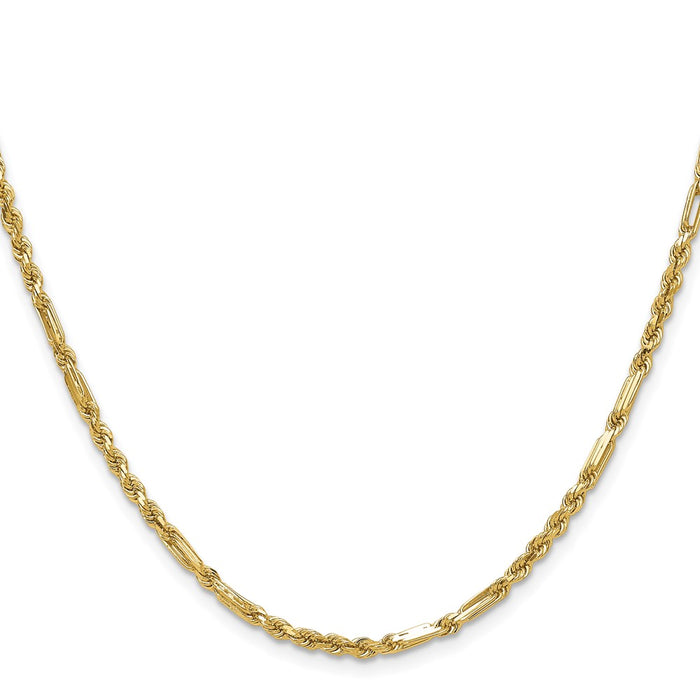 Buy Exclusive 14K Gold 2.75mm Diamond-Cut Milano Rope Chain - Affordable Luxury-2