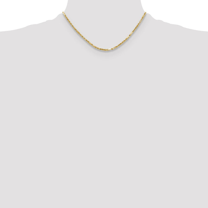 Shop Stylish 14K Gold 2.75mm Diamond Cut Milano Rope Chain - Luxury Value-4