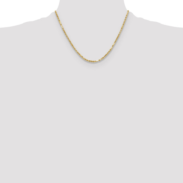 Buy Stylish 14K Gold 2.75mm Diamond Cut Milano Rope Chain - Luxury Value-4
