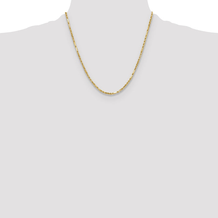 Buy Exclusive 14K Gold 2.75mm Diamond-Cut Milano Rope Chain - Affordable Luxury-4
