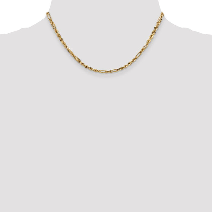 Exclusive 14K Gold 16-Inch Diamond-Cut Milano Rope Chain - Stylish Value!-4