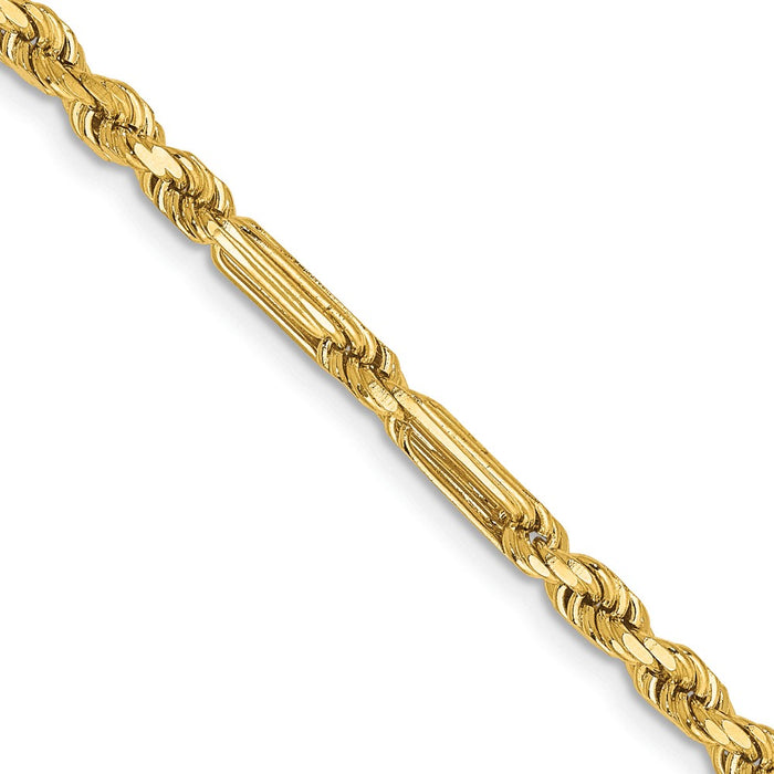 Shop 14K Gold 18-Inch Diamond-Cut Milano Rope Chain - Stylish 3mm Design-1
