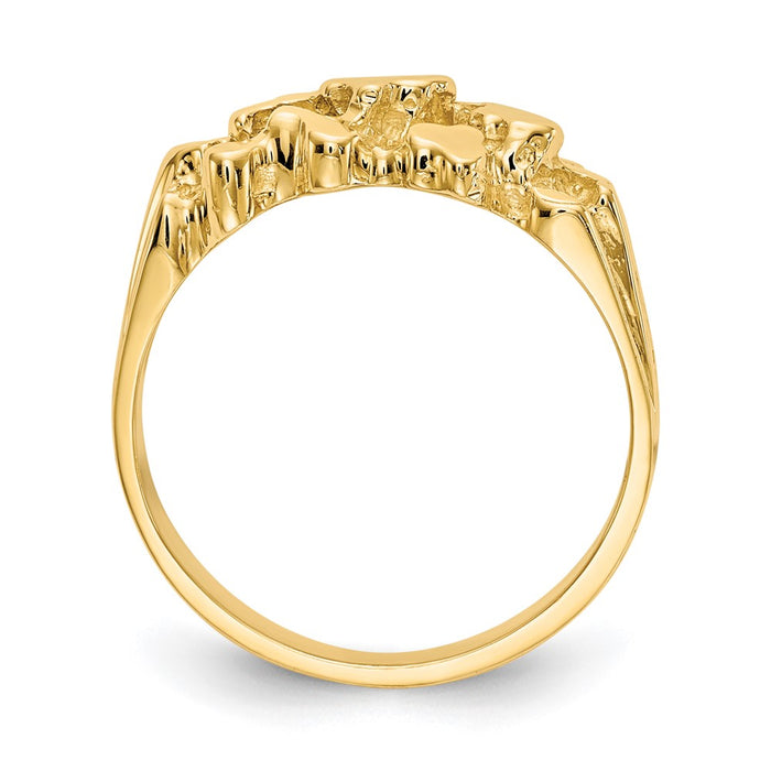 High-Quality 14K Gold Nugget Ring - Stylish & Affordable Luxury Jewelry-2
