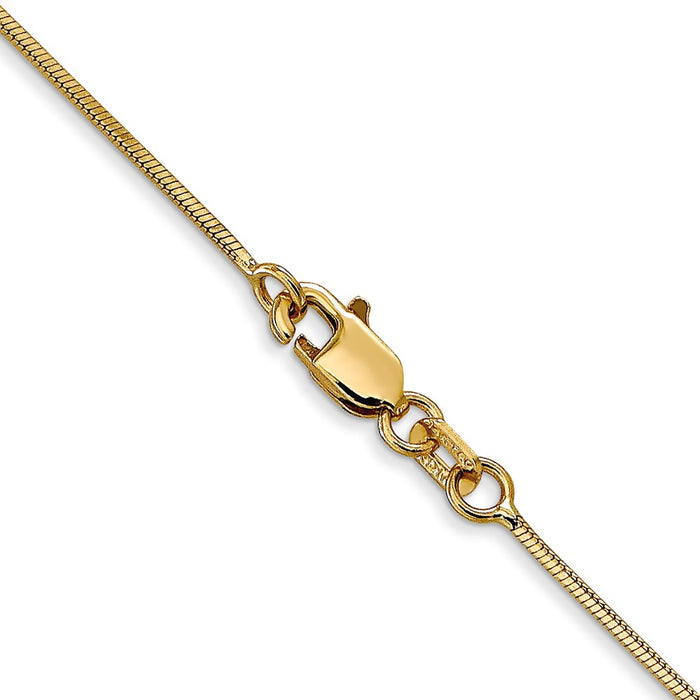 Buy Stylish 14K Gold 20-Inch .8mm Octagonal Snake Chain - Luxury Clasp!-3