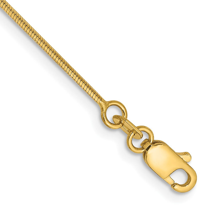 Shop Stylish 14K Gold 10-Inch .8mm Octagonal Snake Anklet - Affordable Luxury-1