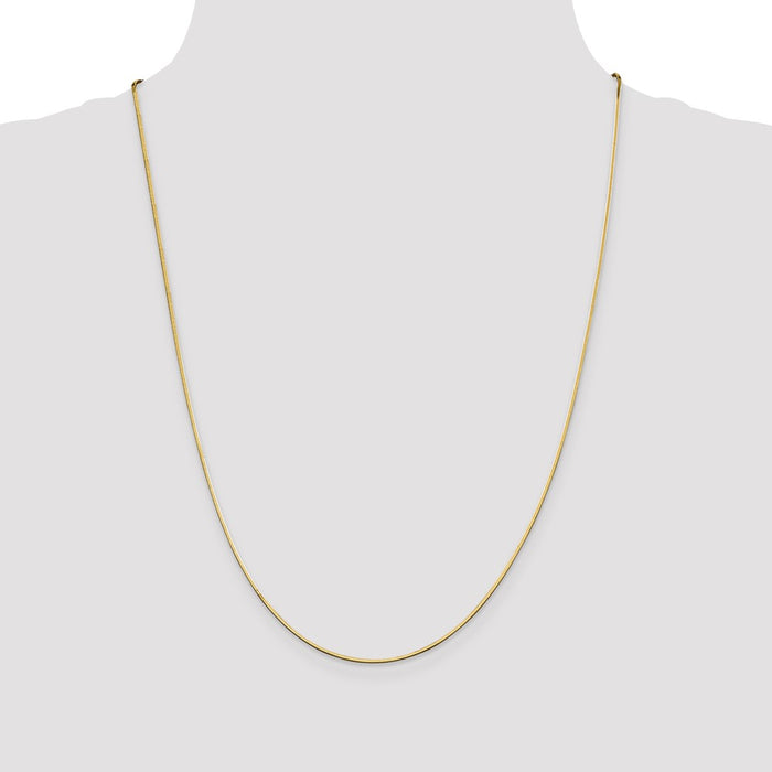Shop 14K Gold 24-Inch 1mm Octagonal Snake Chain - Stylish Lobster Clasp-4