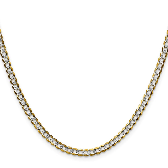 Shop Luxury 14K Gold 3.7mm Flat Cuban Chain - Lightweight & Stylish Design-2